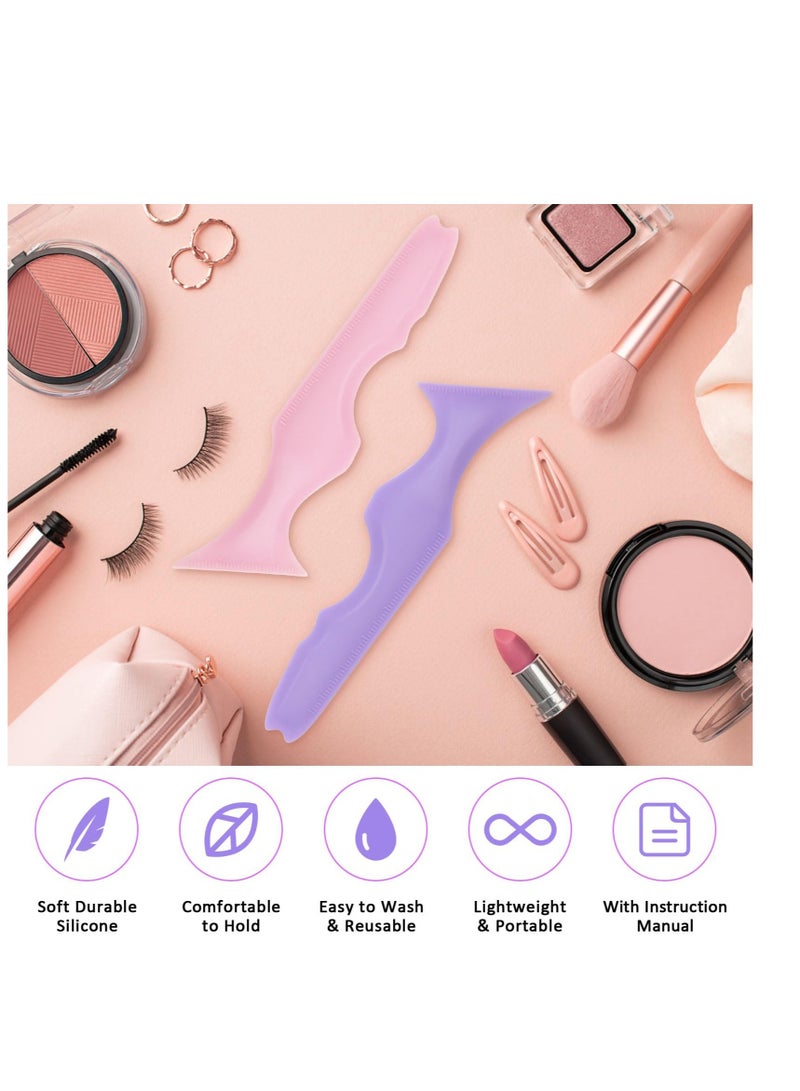 5 in 1 Eyeliner Stencils for Eyes, 2 Pcs Multifunctional Winged Eyeliner tool, Reusable Applicator Guide Makeup Tool, for Beginners Winged Eyeliner, Defined Eyebrow, Face Contour and Lip Line