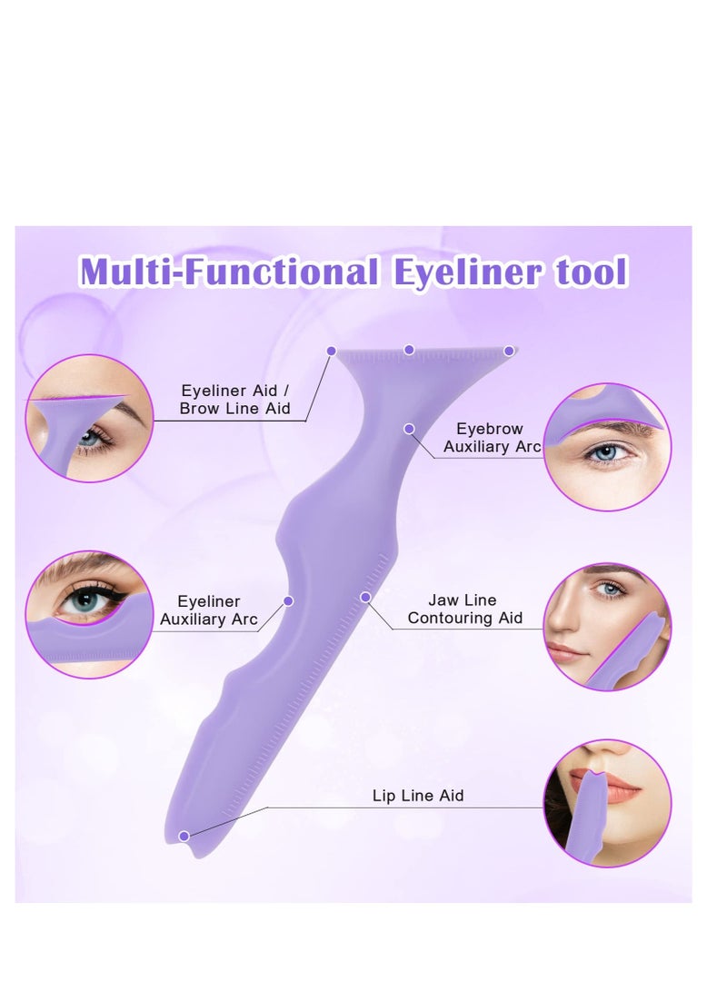 5 in 1 Eyeliner Stencils for Eyes, 2 Pcs Multifunctional Winged Eyeliner tool, Reusable Applicator Guide Makeup Tool, for Beginners Winged Eyeliner, Defined Eyebrow, Face Contour and Lip Line