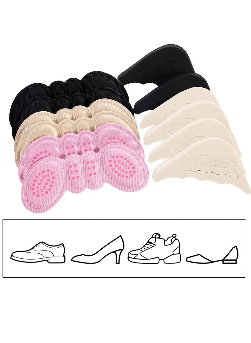 Toe Filler Inserts Adjustable Shoe Filler Heel Grip Liner Insert for Improving Shoe Fit Heel Protection Prevent Blister Unisex 6 Pairs