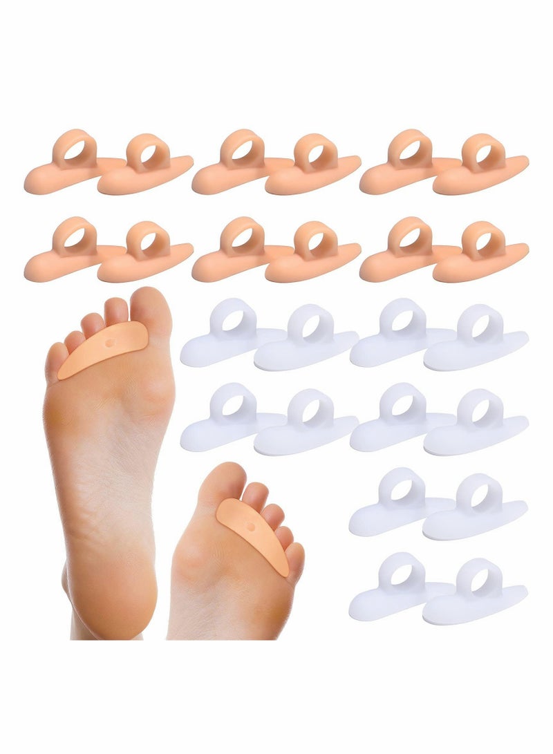 Hammer Toe Pads Gel Pads Claw Toe Temporary Bracket for Supporting Foot Pain, Pressure, Discomfort and Improve Walking Stability (Skin Color, White) 12 Pairs