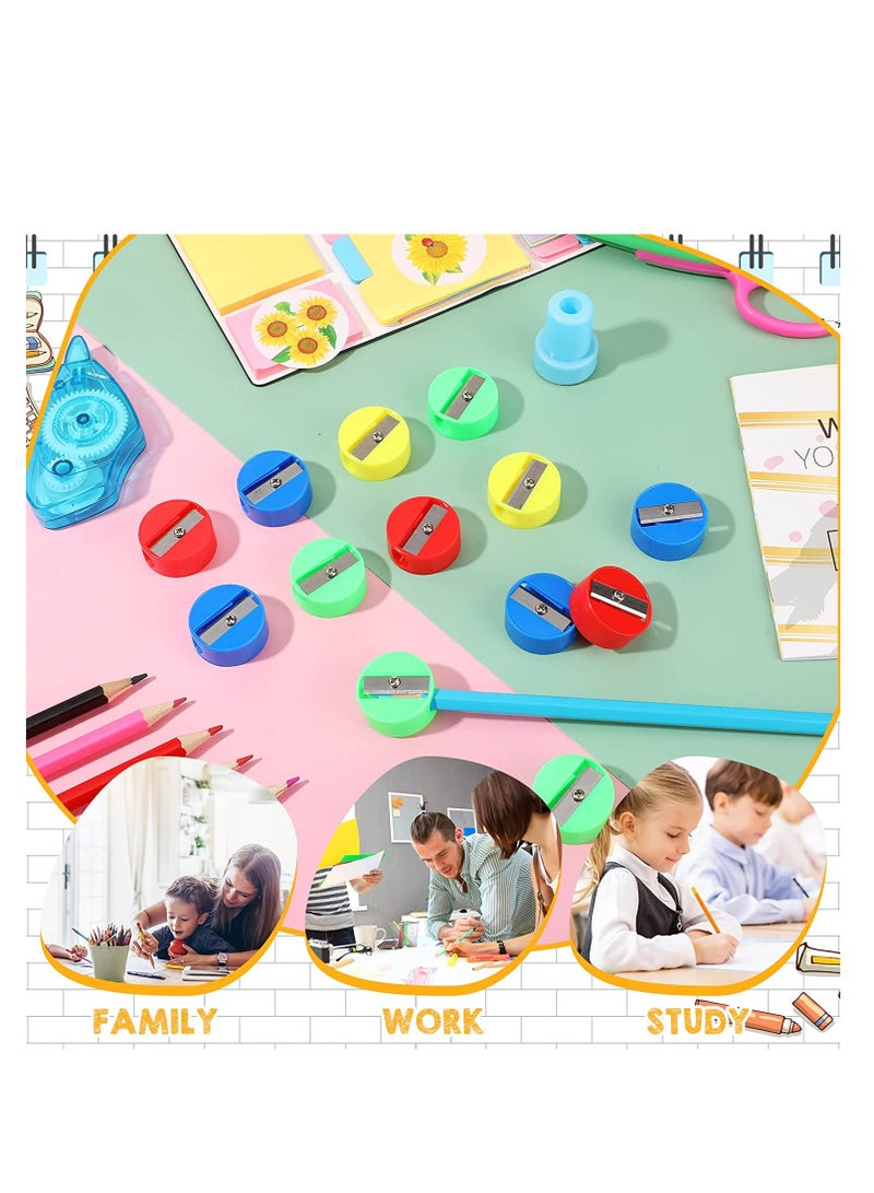 72 Pcs Pencil Sharpeners, Small Manual Pencil Sharpeners,  Mini Round Manual Sharpeners, Pocket Pencil Sharpener for Kids Adults Office School Home Supplies Goodie Bags and Gifts, Multicolor