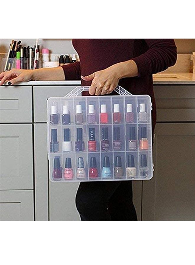 48 Multi Grid Portable Nail Polish Storage Box Organizer Holder For Display and Storage Transparent Box