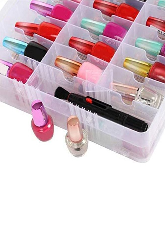 48 Multi Grid Portable Nail Polish Storage Box Organizer Holder For Display and Storage Transparent Box