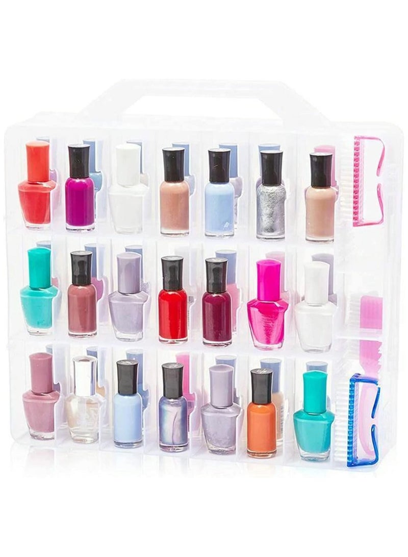 48 Multi Grid Portable Nail Polish Storage Box Organizer Holder For Display and Storage Transparent Box