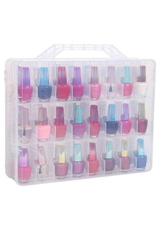 48 Multi Grid Portable Nail Polish Storage Box Organizer Holder For Display and Storage Transparent Box