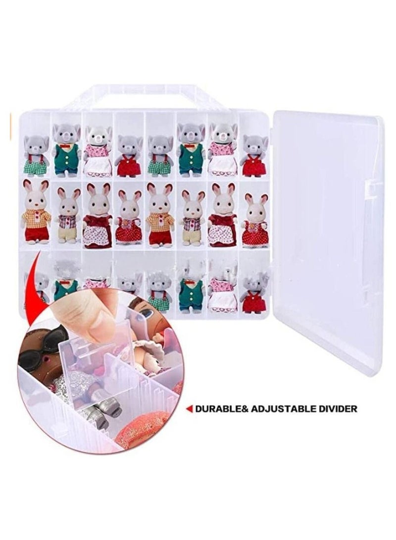 48 Multi Grid Portable Nail Polish Storage Box Organizer Holder For Display and Storage Transparent Box