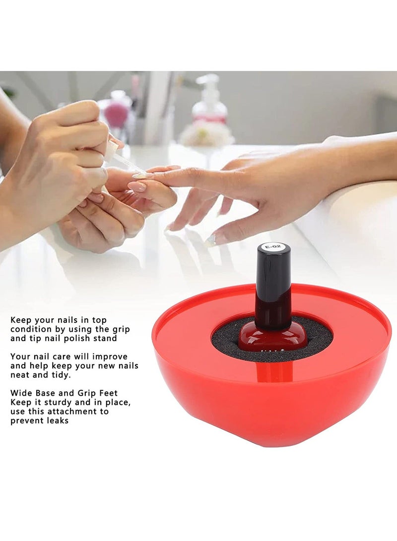 SYOSI 6 Pcs Nail Polish Bottle Holder, Soft Rubber Holder Anti‑Spill Stand for Art Salon Organizer Display Pink and White
