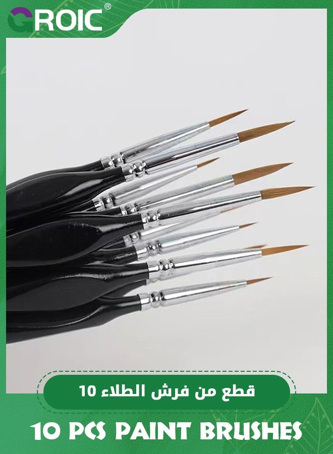 Miniature Paint Brushes,10Pcs Small Fine Tip Paintbrushes, Micro Detail Paint Brush Set, Triangular Grip Handles Art Brushes,Thin Paint Brushes, Tiny Paint Brushes, Micro Paint Brush