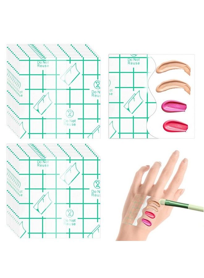 100Pcs Hand Palette For Makeup Pu Film Makeup Palette Artist Must Haves Waterproof Transparent Adhesive Makeup Mixing Tape For Foundataion Blending (2.4