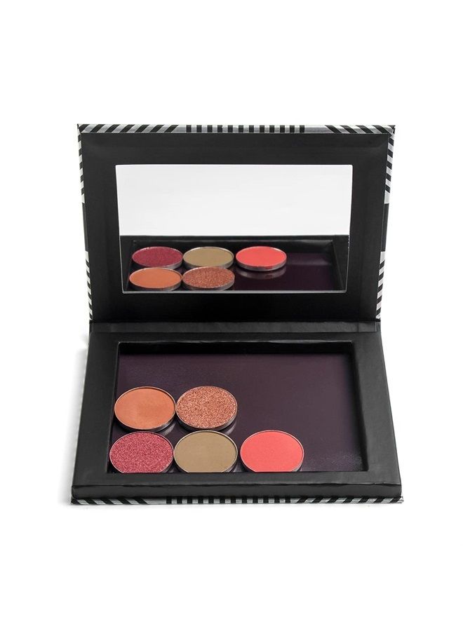 Makeup Magnetic Palette with Mirror and 20Pcs Metal Stickers, Empty Storage Palette for Eyeshadow Powder Highlighter