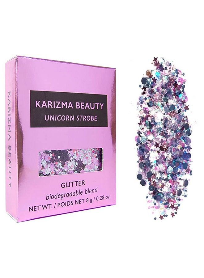 Unicorn Strobe Biodegradable Chunky Glitter Karizma Beauty Silver Bio Glitter Eco Glitter Face Glitter Festival Chunky 10G