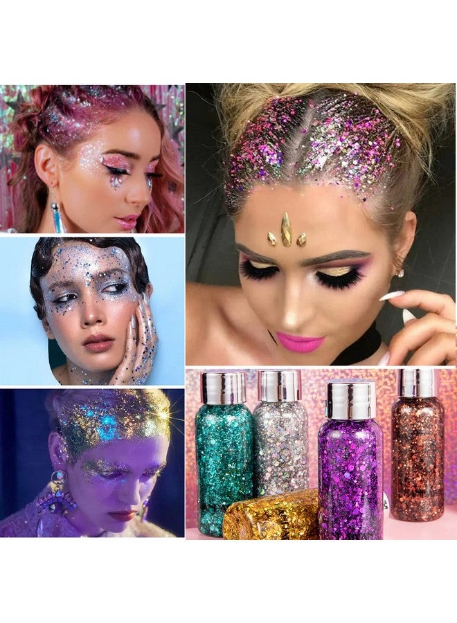 Hot Pink Body Glittersinger Concerts Music Festival Rave Accessoriesmermaid Intense Glitter Makeup Face Glitter Gelchunky Glitter For Eye Lip Hair Nailsparkling Body Glitter Gel For Women