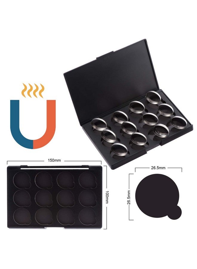 Empty Magnetic Eyeshadow Makeup Palette With 12Pcs 26Mm Round Metal Pans