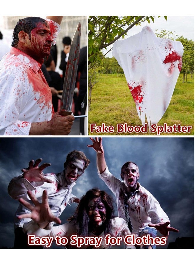 Blood Splatter Fake Blood Makeup(0.35 Oz),Halloween Fake Blood Spray Eye Blood Drops Body Paint,Fake Blood For Clothes And Zombie Monster Vampire Clown Costume Cosplay Makeup,1Pc