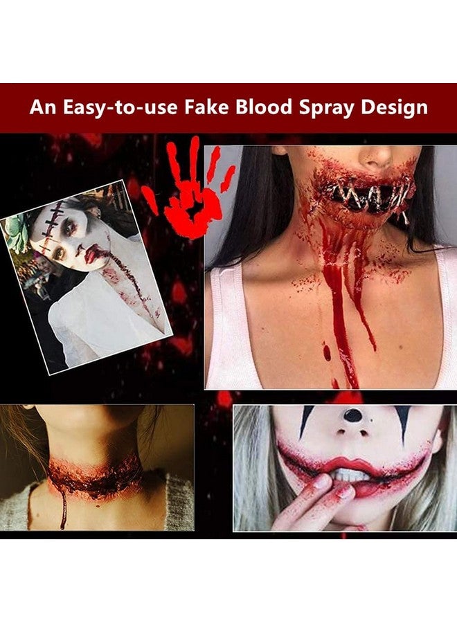 Blood Splatter Fake Blood Makeup(0.35 Oz),Halloween Fake Blood Spray Eye Blood Drops Body Paint,Fake Blood For Clothes And Zombie Monster Vampire Clown Costume Cosplay Makeup,1Pc