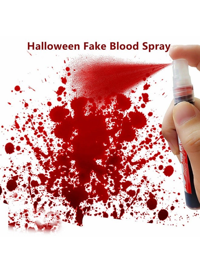 Blood Splatter Fake Blood Makeup(0.35 Oz),Halloween Fake Blood Spray Eye Blood Drops Body Paint,Fake Blood For Clothes And Zombie Monster Vampire Clown Costume Cosplay Makeup,1Pc