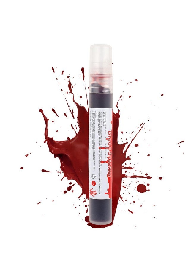 Blood Splatter Fake Blood Makeup(0.35 Oz),Halloween Fake Blood Spray Eye Blood Drops Body Paint,Fake Blood For Clothes And Zombie Monster Vampire Clown Costume Cosplay Makeup,1Pc