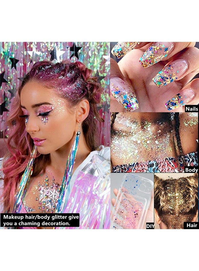 Clear White Body Glitterfairy Makeup Face Glittermermaid Glitter Face Paintholographic Chunky Glitter Sequins For Lipnailseyeshadow And Hairfestival Rave Accessories