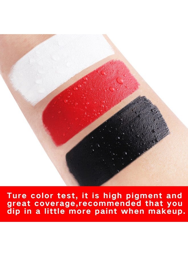 Makeup Clown White Black Red Face Paint3 In 1 Colors Wheel For Clown Makeup Special Effectszombie Vampire Skeleton For Halloween Costume And Body Paint