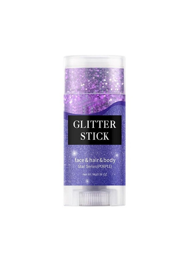 Purple Face Glitter Stickholographic Sequins Paint Sparkling Body Glitter Gel Makeup For Women. (Purple Face Glitter Stick)