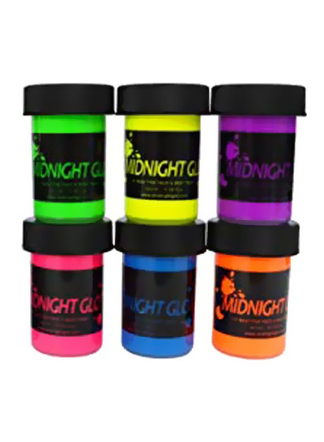 6-Piece Neon Face And Body Paint Glow Kit Green/Blue/Purple