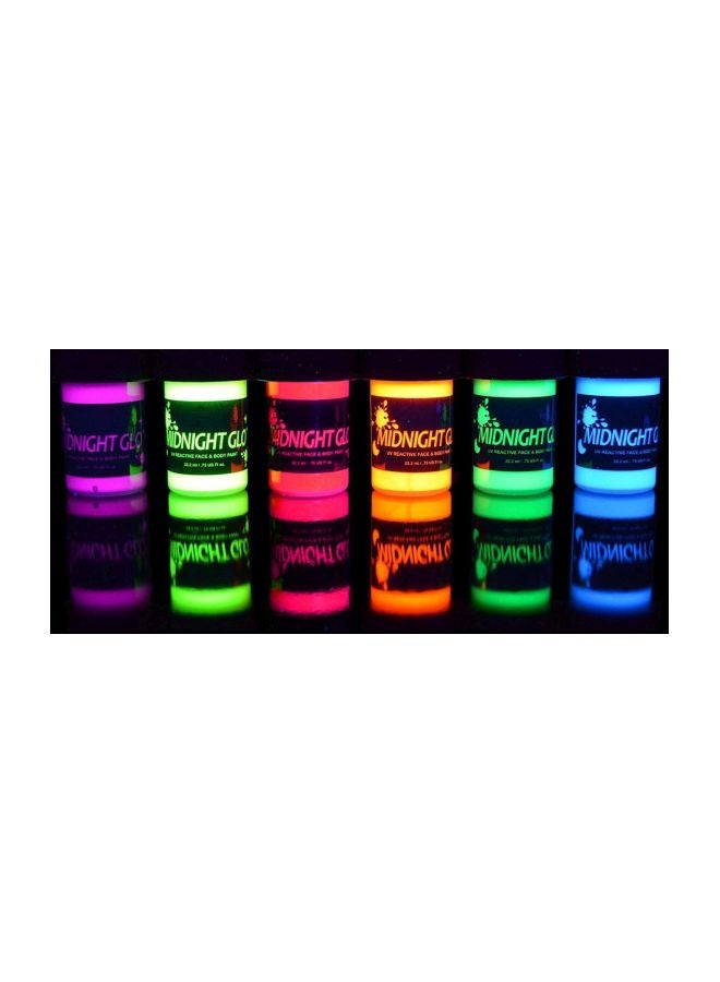 6-Piece UV Neon Face And Body Paint Glow Kit Multicolour