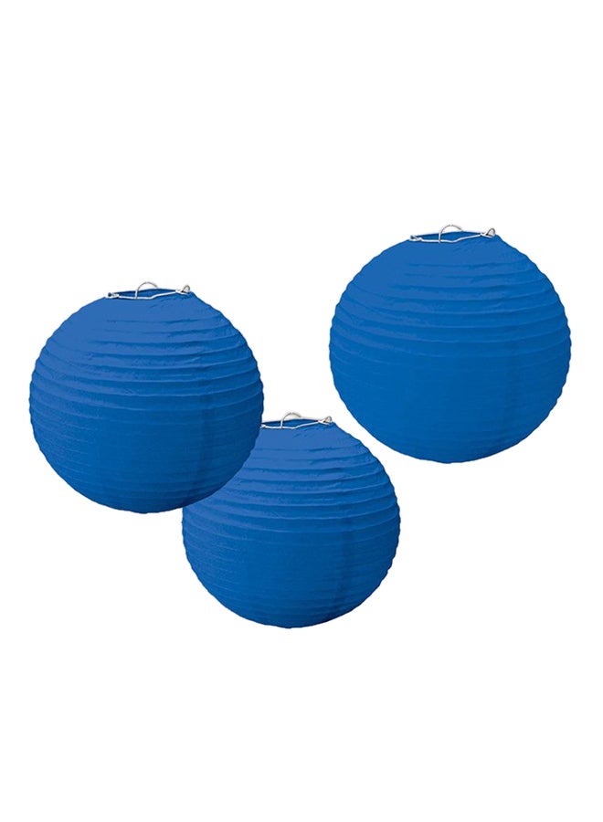 3-Piece Round Paper Lantern Set 9.5inch