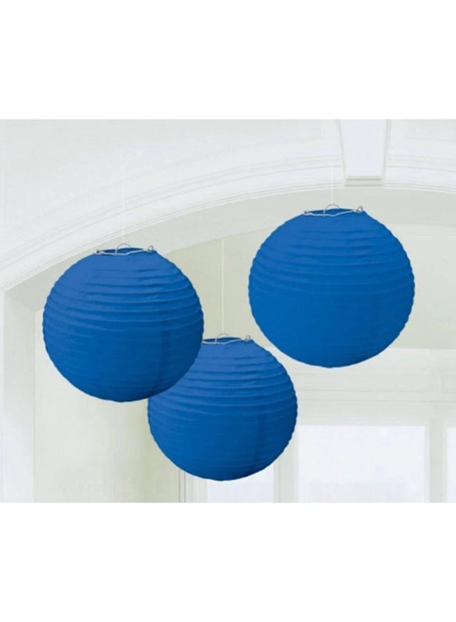 3-Piece Round Paper Lantern Set 9.5inch