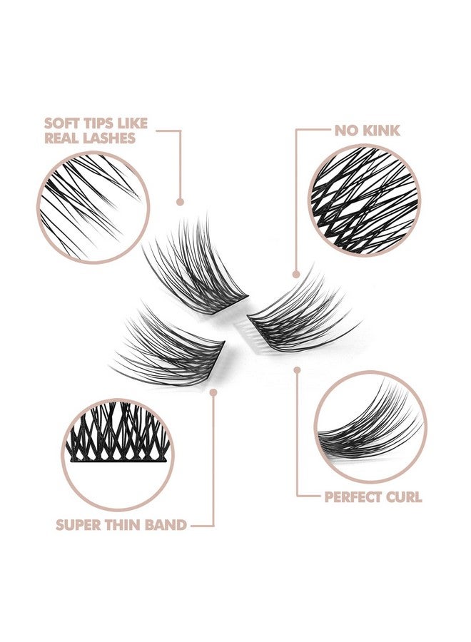 Diy Eyelash Extension 3D Effect Glue Bonded Individual Lash 12 Clusters Volume Lashes Set Home Eyelash Extension C Curl Lashes Pack (10Mm)