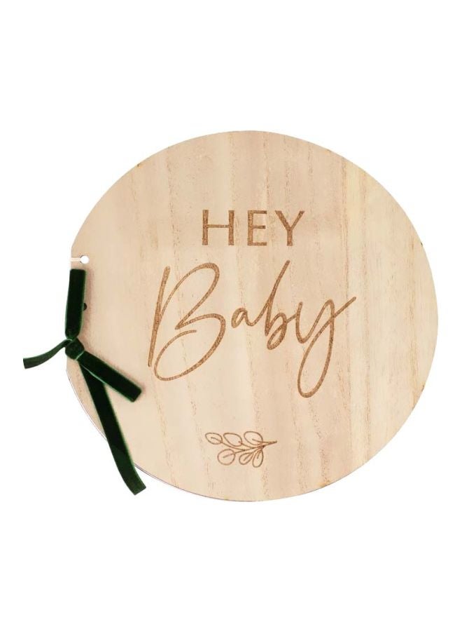 Hey Baby Wooden Guest Book 22x21.5cm