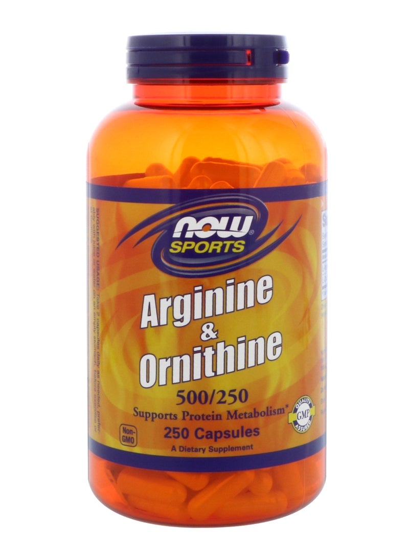 Arginine And Ornithine - 250 Capsules