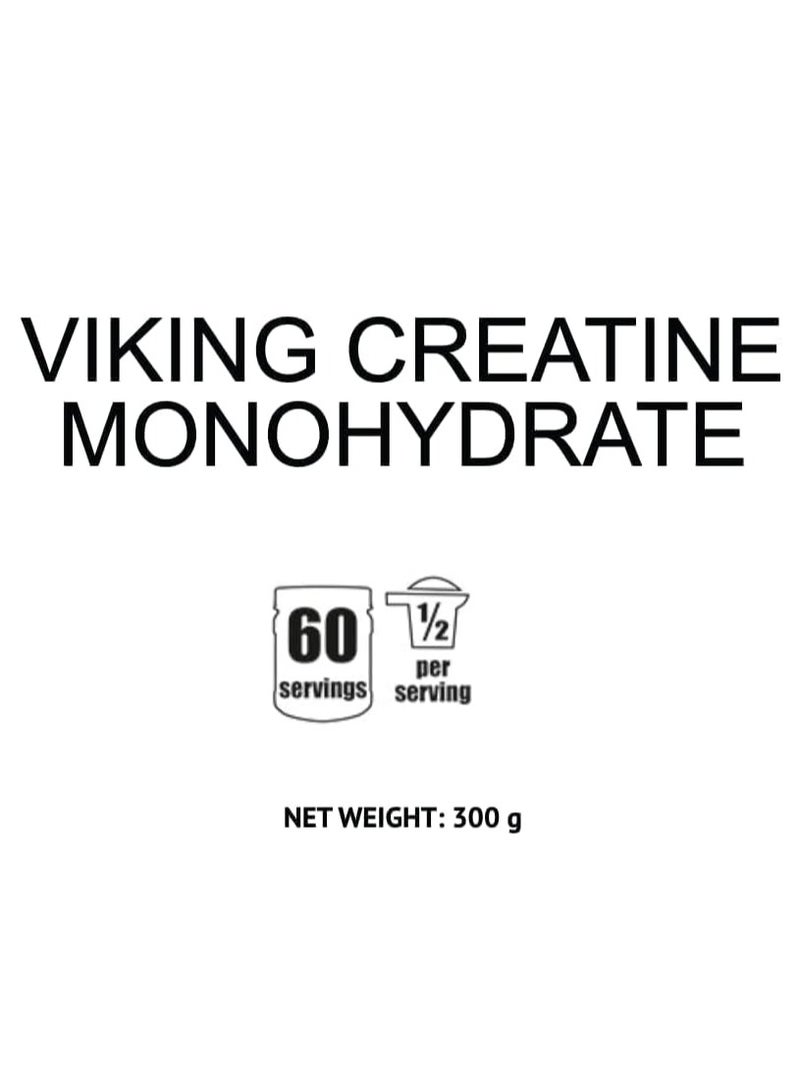 Viking Creatine Monohydrate- Natural Favour weight gainer, 300g, 60 servings