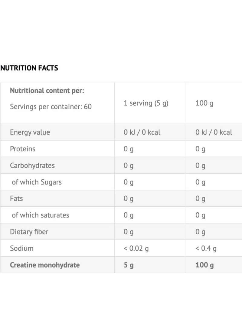 Viking Creatine Monohydrate- Natural Favour weight gainer, 300g, 60 servings