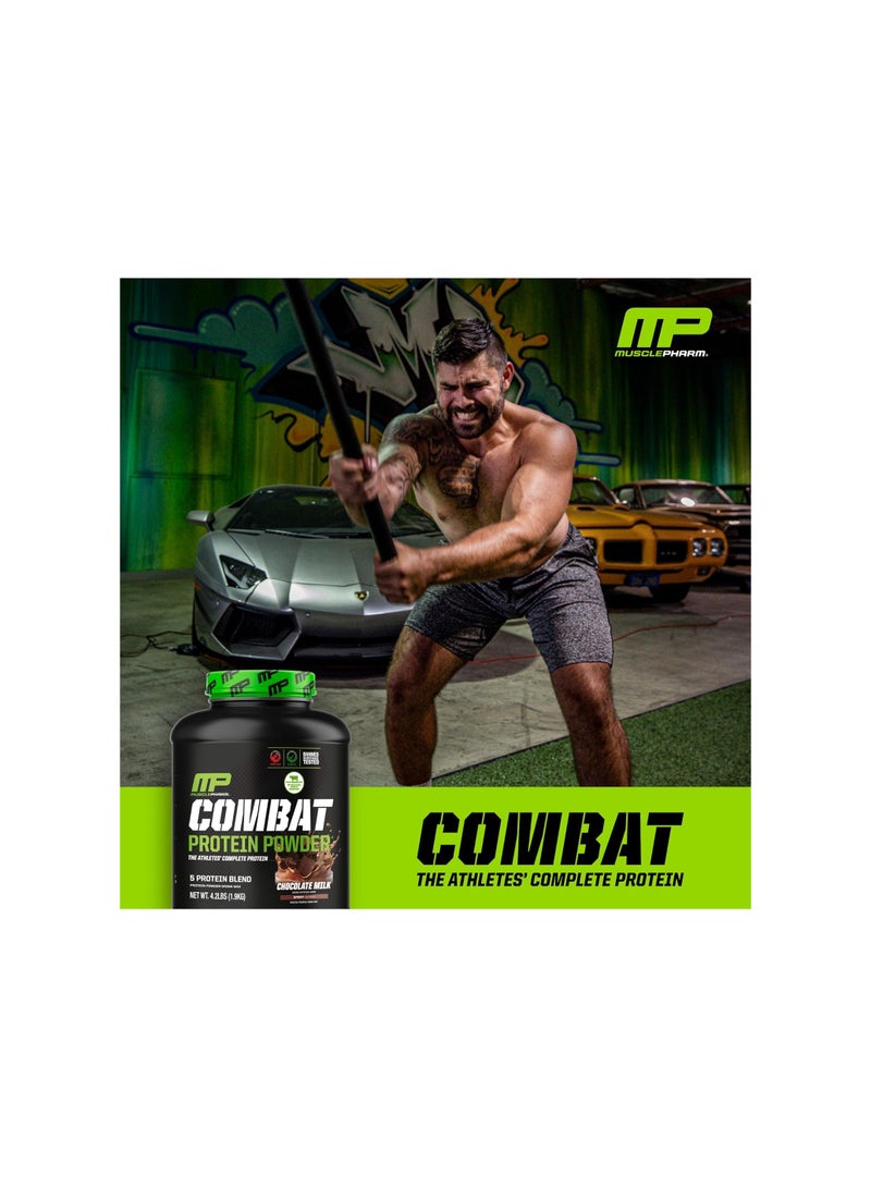 Combat Protein Powder, Protein Powder Drink Mix, Chocolate Milk Flavour, 4.1Lb