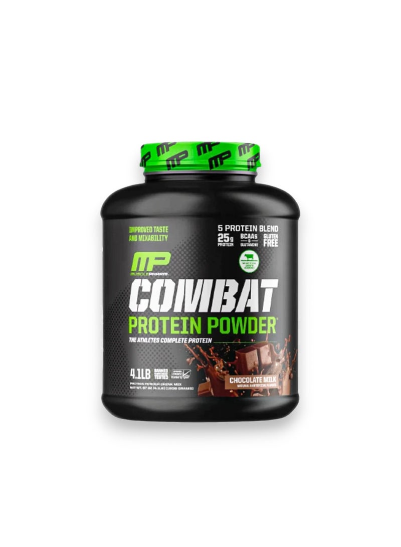 Combat Protein Powder, Protein Powder Drink Mix, Chocolate Milk Flavour, 4.1Lb