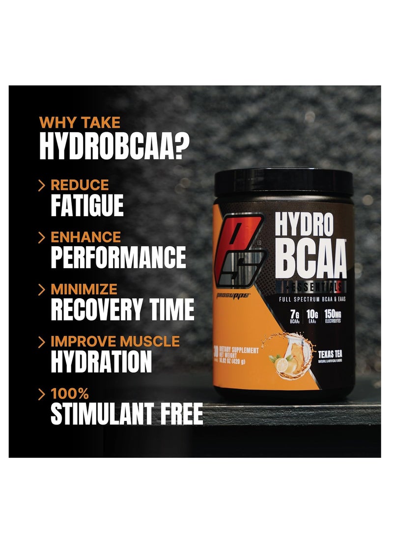 PROSUPPS Hydro BCAA Plus Essentials 30 Serving Texas Tea