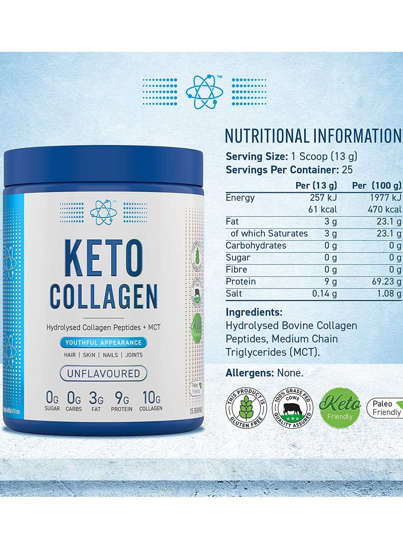 Applied Nutrition Keto Collagen, UNFLAVOURED, 325g