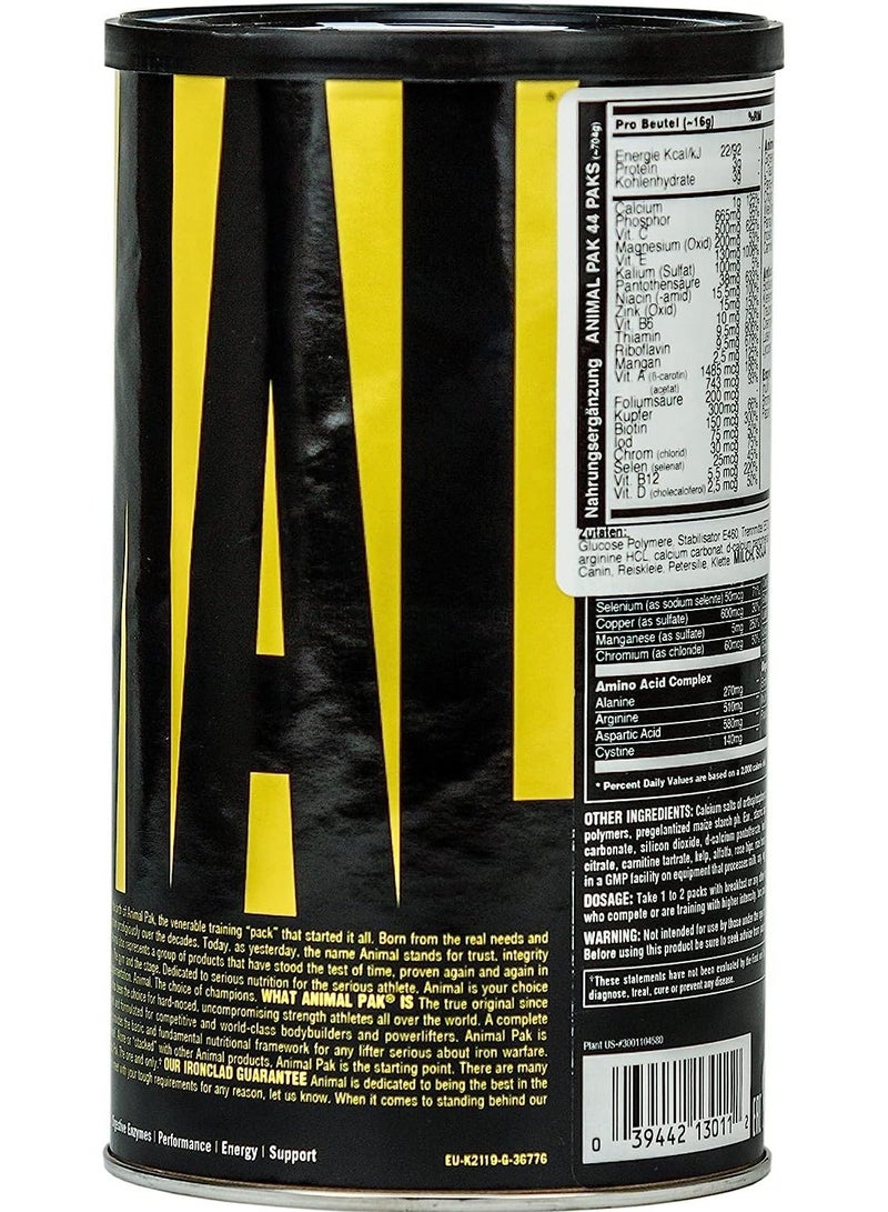 Universal Nutrition Animal Pak Dietary Supplement - 44 Packs