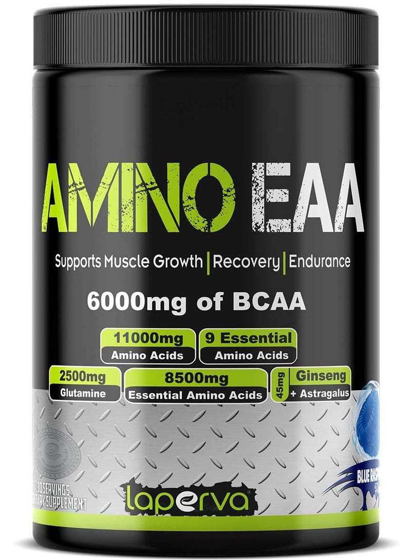 Laperva Amino EAA, 6000 mg of BCAA, Blue Raspberry Flavor, 390 Gm