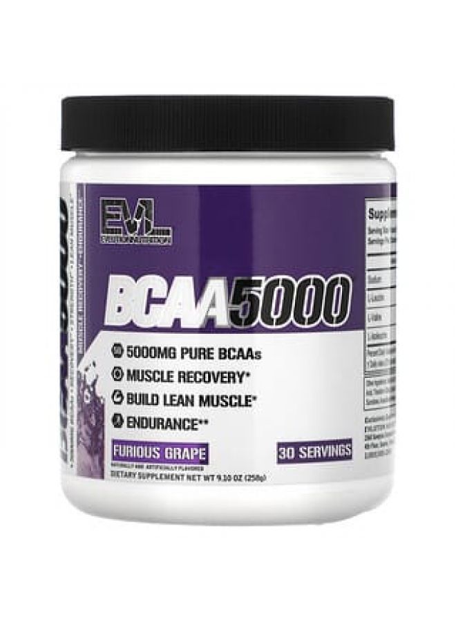 EVLution Nutrition BCAA5000 Furious Grape 9.1 oz (258 g)