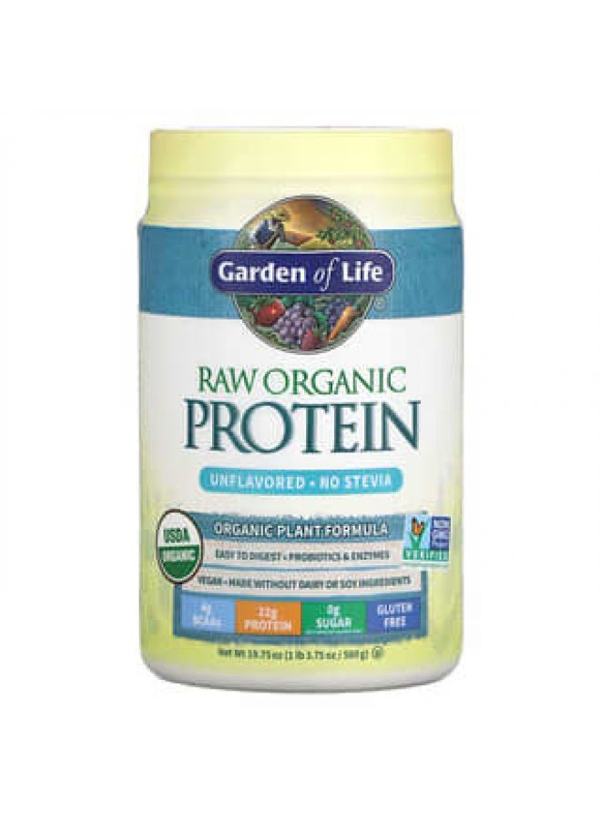 RAW Organic Protein, Plant-Based, Unflavored, 19.75 oz (560 g)