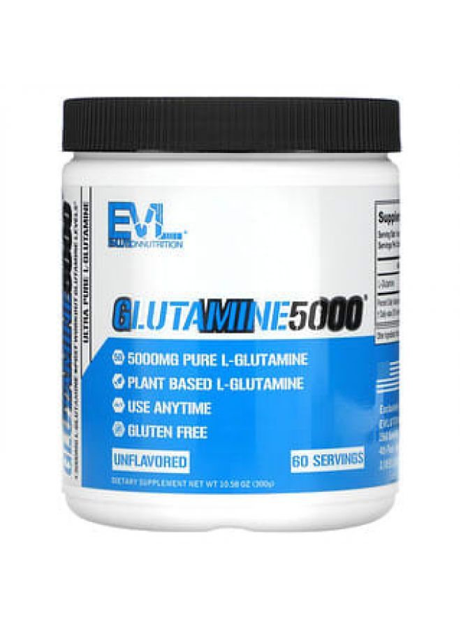 EVLution Nutrition Glutamine5000 Unflavored 5000 mg 10.58 oz (300 g)