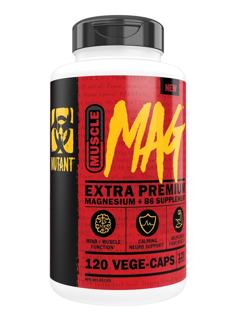 MUTANT Muscle MAG Extra Premium Magnesium 120 Veg Capsules