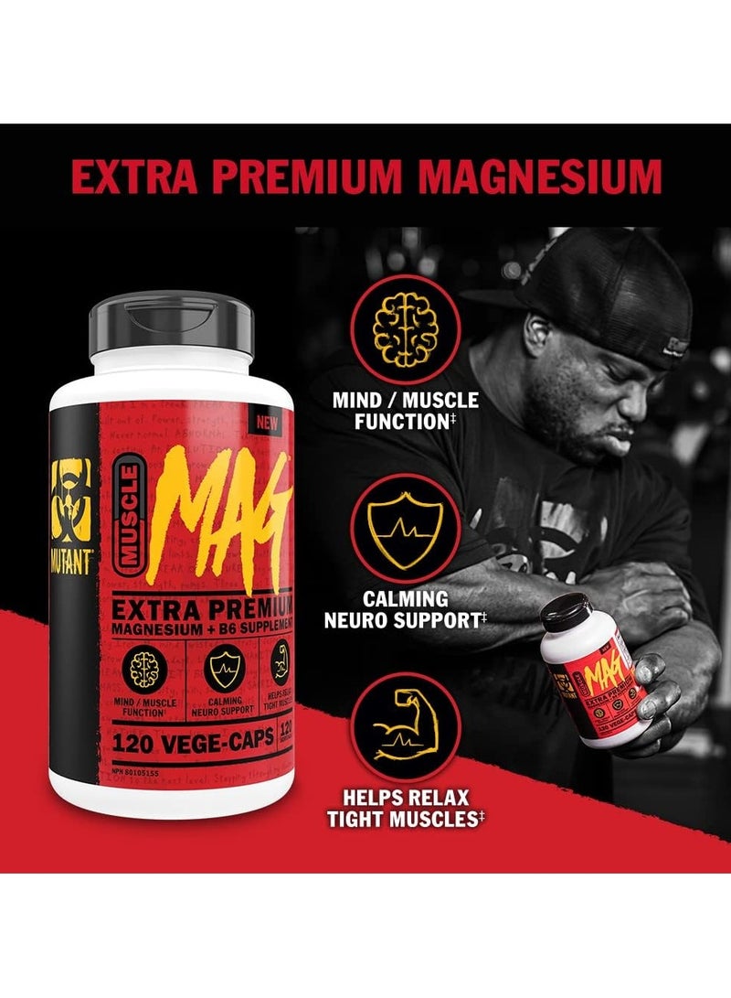 MUTANT Muscle MAG Extra Premium Magnesium 120 Veg Capsules