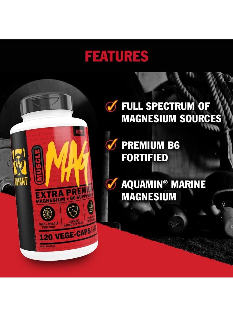 MUTANT Muscle MAG Extra Premium Magnesium 120 Veg Capsules