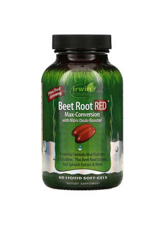 Irwin Naturals Beet Root RED Max-Conversion with Nitric Oxide Booster 60 Liquid Soft-Gels