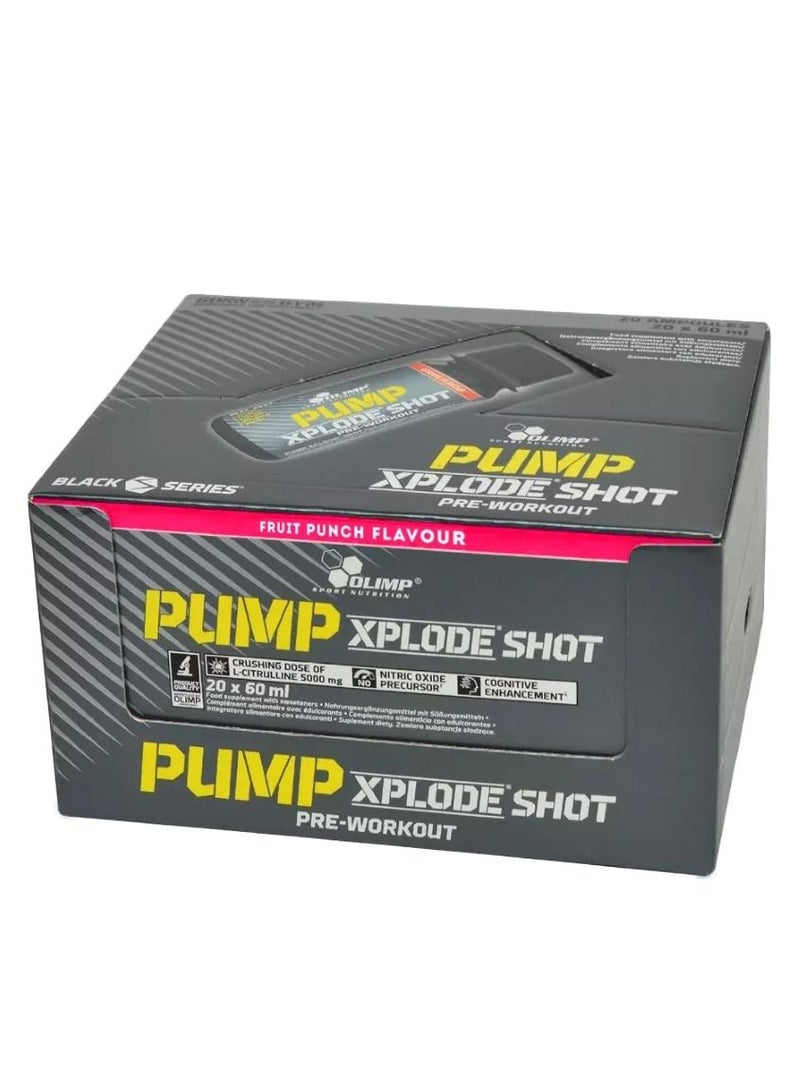 Pump Xplode Shot Pre Workout 20 Pcs x 60 Ml Fruit Punch