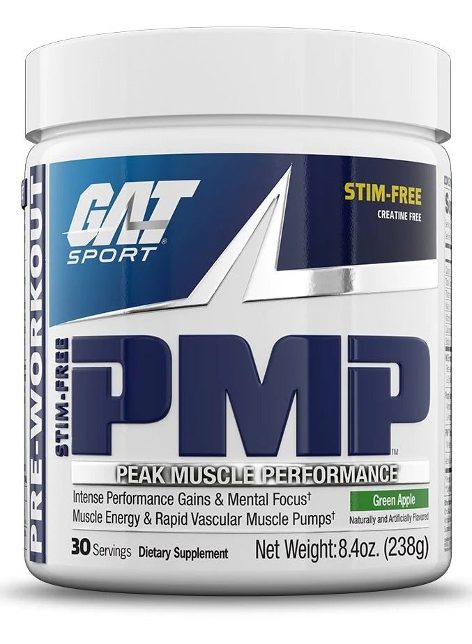 Stim Free Pre Workout PMP 238 g Green Apple Flavor