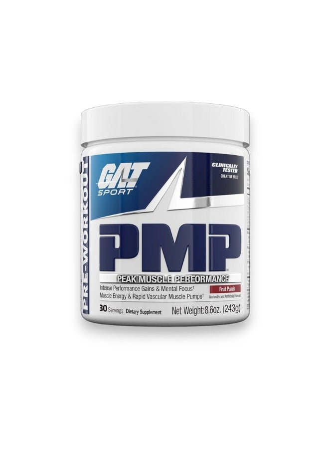 GAT SPORT PMP stim Free, Pre Workout, Fruit Punch Flavour, 243g