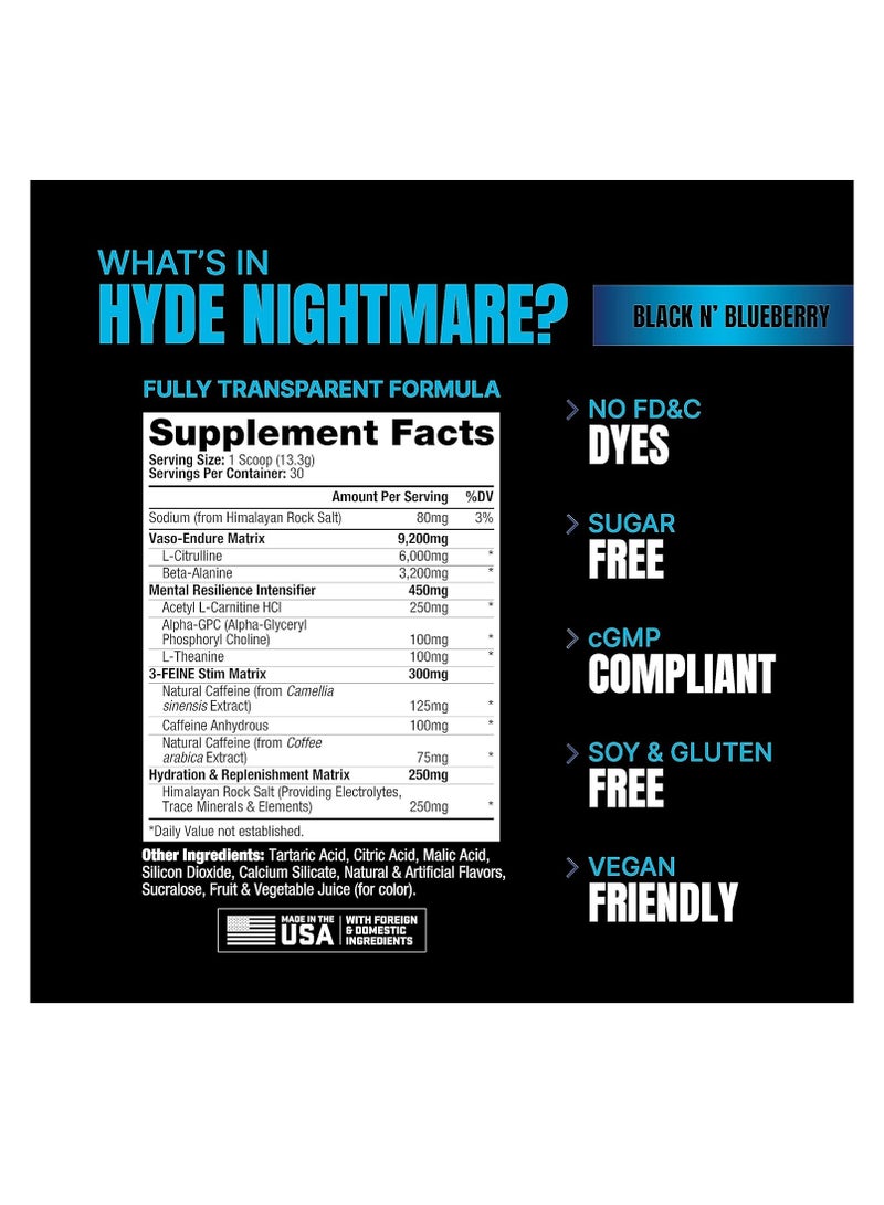 PROSUPPS Hyde Nightmare Pre-workout 30 Serving Black N' Blueberry